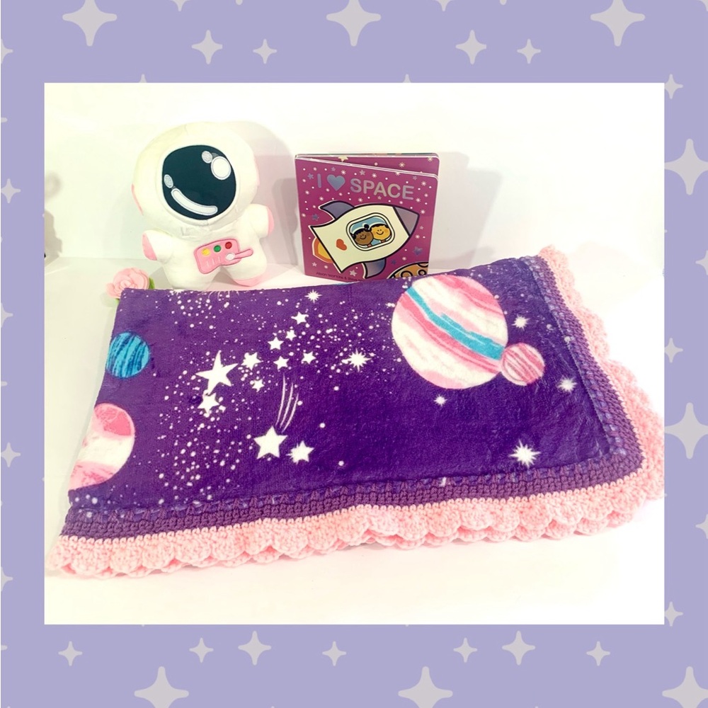 Space Girl Astronaut Crochet Baby Youth Blanket Plush & Book Set